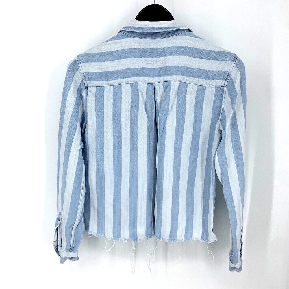 Rails Bishop Striped Button-front Cutoff Top Bar Harbor Tencel Sz‎ XS - Picture 8 of 10